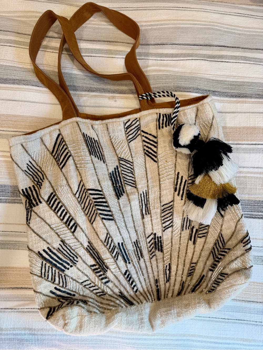Lovestitch beaded boho bag with tassel